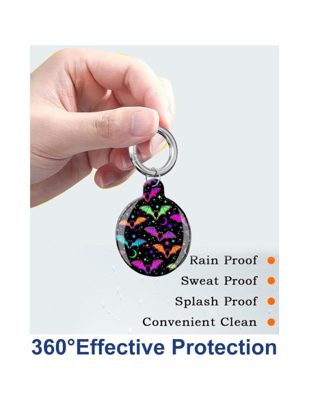 Funda Protectora para Air Tag LZMtacase Murciélagos Morados