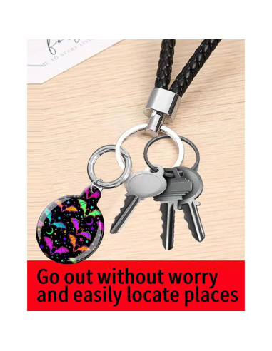 Funda Protectora para Air Tag LZMtacase Murciélagos Morados