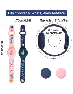 2 Pulseras Impermeables para Niños AirTag Dinosaurio 2