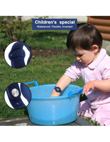 2 Pulseras Impermeables para Niños AirTag Dinosaurio