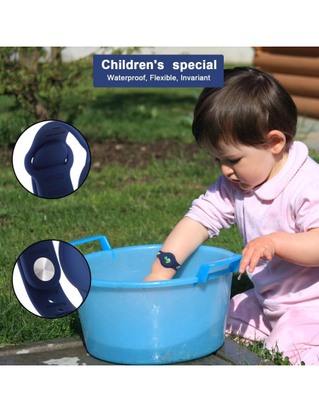 2 Pulseras Impermeables para Niños AirTag Dinosaurio