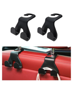Ganchos para Reposacabezas de Coche Suvnie - 2 PCS Negro