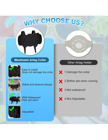 Soporte para Collar de Perro Airtag Meokkaebi - Silicona IPX8