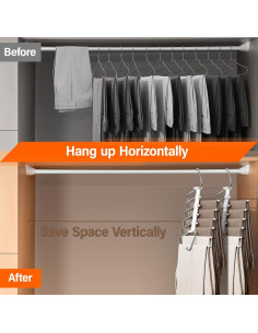 Perchas Plegables Fayleeko para Pantalones - 2 Paquete Antideslizantes 2