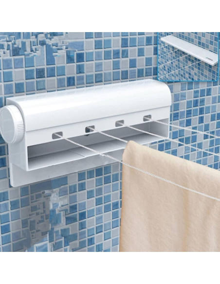 Tendedero Retráctil de Pared Tiiyee 3.75m Ahorra Espacio