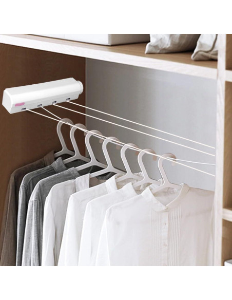 Tendedero Retráctil de Pared Tiiyee 3.75m Ahorra Espacio