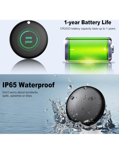 Rastreador Bluetooth Android 4 Unidades Negro - F08