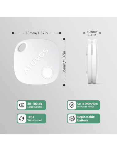 Rastreador Bluetooth ATUVOS 4 Pack para Equipaje iOS