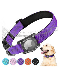 Collar para Perro AgoumLux AirTag S Púrpura Impermeable