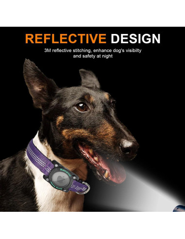 Collar para Perro AgoumLux AirTag S Púrpura Impermeable