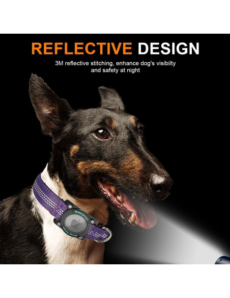 Collar para Perro AgoumLux AirTag S Púrpura Impermeable