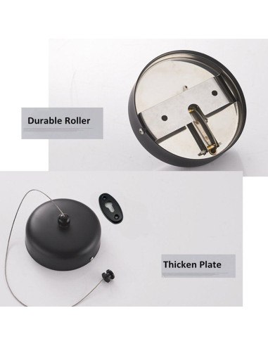 Cuerda Retráctil BESy Acero Inoxidable 2.8m Negro Redondo