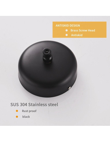 Cuerda Retráctil BESy Acero Inoxidable 2.8m Negro Redondo