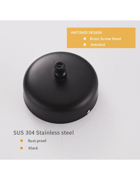 Cuerda Retráctil BESy Acero Inoxidable 2.8m Negro Redondo