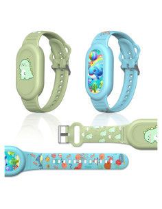 2 Pulseras de Silicona para Samsung SmartTag 2 - Dinosaurios y Ballenas