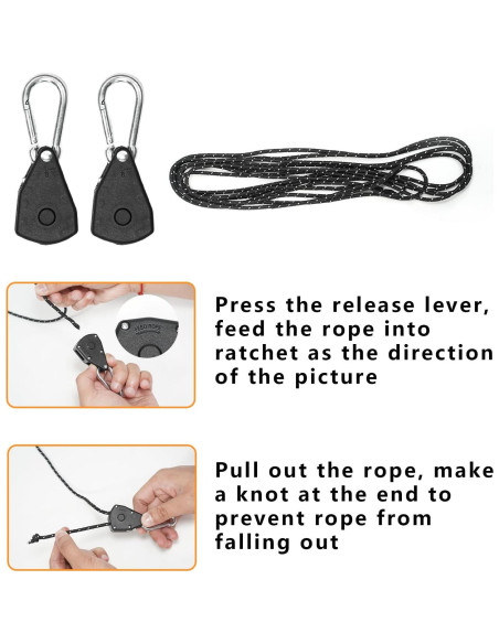 Cuerda de Camping Retráctil Stuuikf 5m con Ganchos de Acero