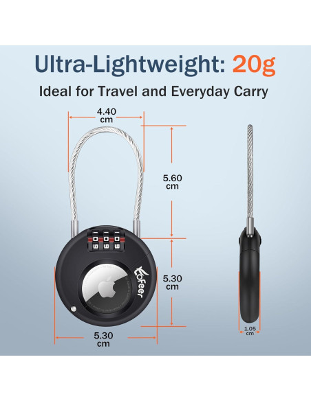 Soporte Funda Anti-Robo para Airtag tofeer con Candado 3 Dígitos
