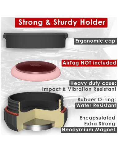 Funda Magnética Neodimio para AirTag Mars Outpost - Impermeable
