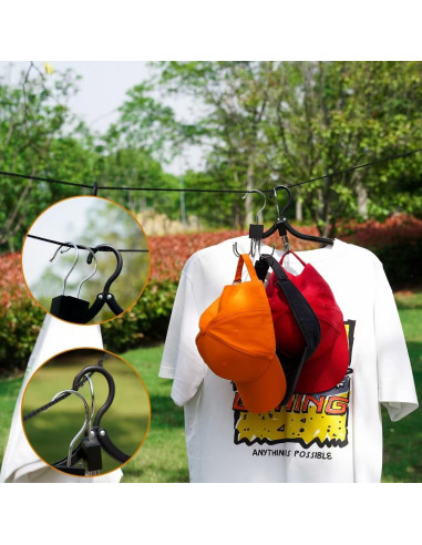 Cuerda de Camping Retráctil Stuuikf 5m con Ganchos de Acero