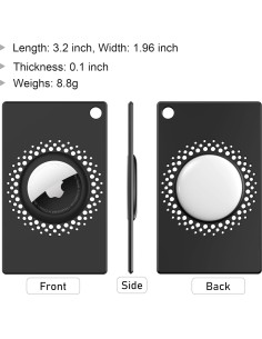 Soporte Funda para AirTag CITYWAY Negro 2 Pack Delgado 2