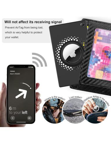 Soporte Funda para AirTag CITYWAY Negro 2 Pack Delgado