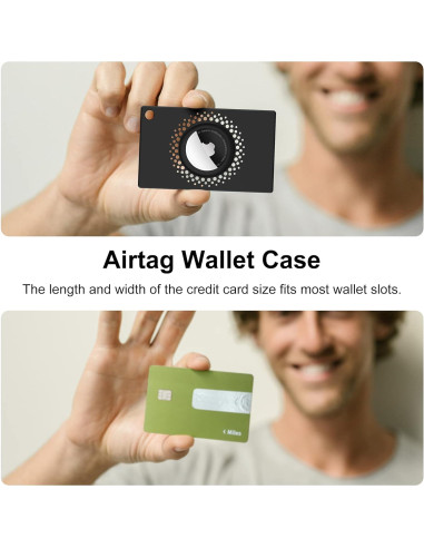Soporte Funda para AirTag CITYWAY Negro 2 Pack Delgado