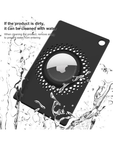 Soporte Funda para AirTag CITYWAY Negro 2 Pack Delgado