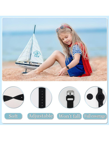 Pulsera Airtag Impermeable Tyanuzz para Niños Negro