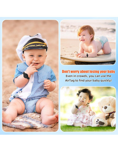 Pulsera Airtag Impermeable Tyanuzz para Niños Negro