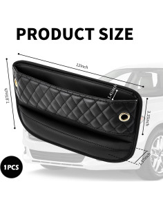 Organizador de Espacio entre Asientos de Coche Figpade - Cuero Negro 2