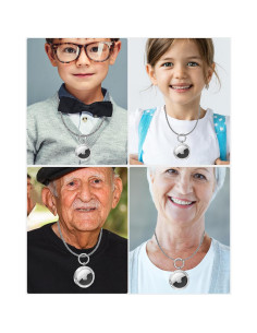 Collar Airtag SCALLOP Plateado con Rhinestones 75cm Ajustable 2