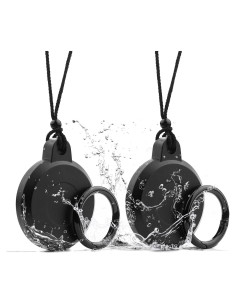 Funda Airtag Impermeable WALLFID Negro Obsidiana 2 Pzas