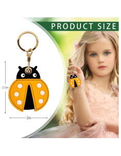 Funda de llavero de cuero XSUIOY para Apple AirTag - Insecto lindo 2
