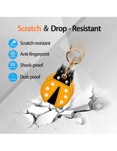 Funda de llavero de cuero XSUIOY para Apple AirTag - Insecto lindo