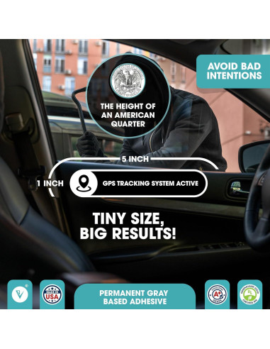Calcomanías GPS Antirrobo Engraven 5x1 Pulgadas 2 Pack