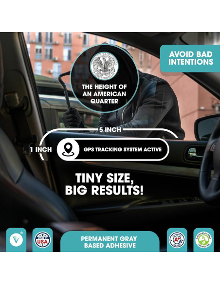 Calcomanías GPS Antirrobo Engraven 5x1 Pulgadas 2 Pack