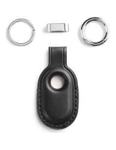 Funda de Cuero Genuino LQU para Samsung Galaxy SmartTag2 - Negro 2