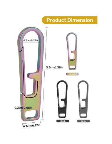 Tiradores de Cremallera VIPERADE VAT1 Titanio Universal 3.5cm
