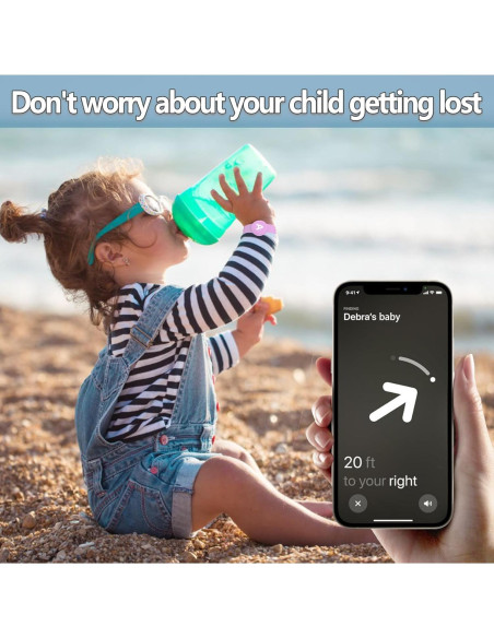 Pulsera AirTag Impermeable Tyanuzz para Niños Púrpura