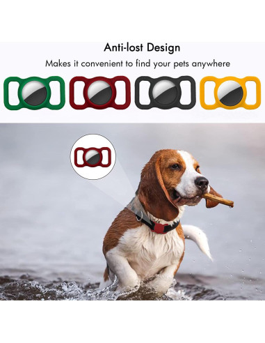 Funda de Silicona para Apple AirTag - Soporte Mascotas Lila