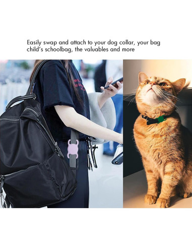 Funda de Silicona para Apple AirTag - Soporte Mascotas Lila