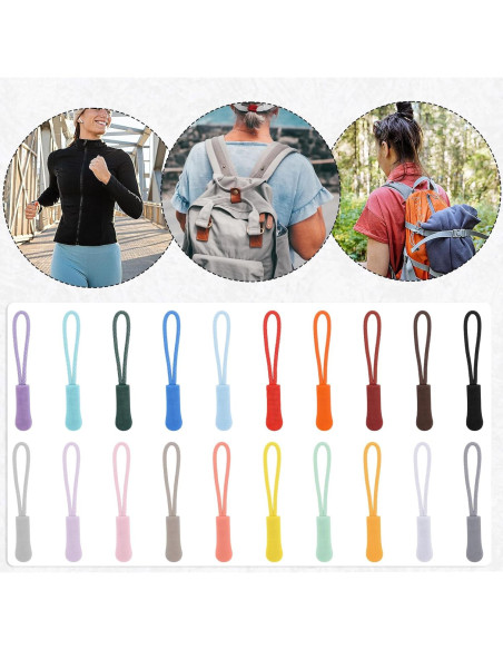 60 Tiradores de Cremallera Coloridos Aysatogc 6.5x0.9cm