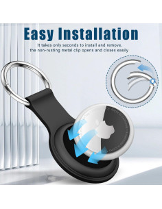 Estuche de Silicona para Apple AirTags Wowwat Negro 2