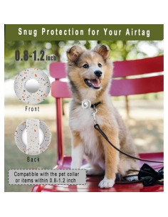 Soporte para Airtag Cibaabo Collar Perro Silicona 2 Unidades 2