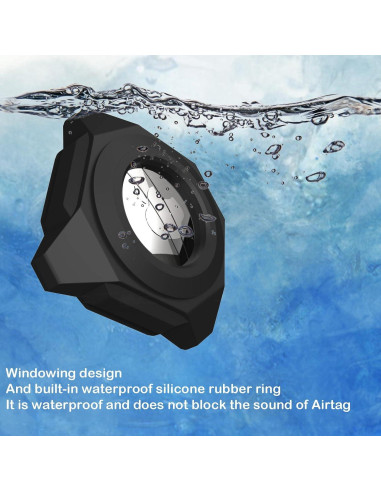 Soporte Airtag Impermeable LouisKoo Adhesivo Negro 1 Paquete