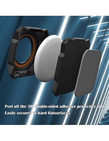 Soporte Airtag Impermeable LouisKoo Adhesivo Negro 1 Paquete