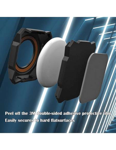 Soporte Airtag Impermeable LouisKoo Adhesivo Negro 1 Paquete