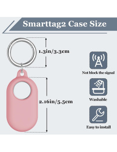 Funda Protectora Silicona Samsung Smart Tag 2 Rosa y Blanco 2