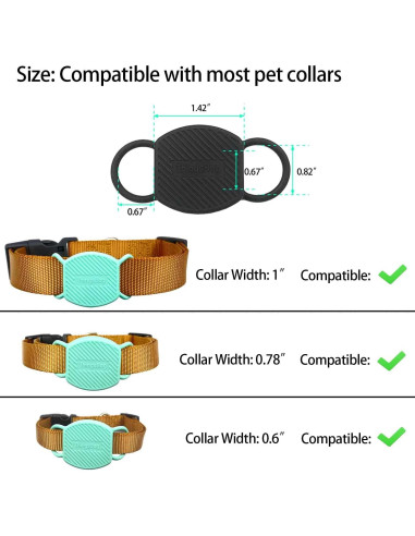 Soporte para Collar de Perro ThingsBag 2 Pzas Silicona Negro Verde