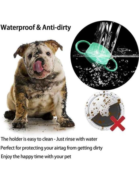 Soporte para Collar de Perro ThingsBag 2 Pzas Silicona Negro Verde